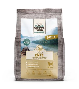 WILDES LAND DOG Soft Ente - półwigotna karma dla psów Kaczka 1,5kg