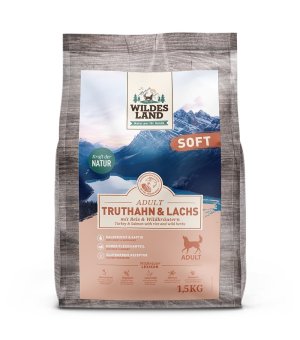 WILDES LAND DOG Soft Pute Lachs - półwigotna karma dla psów Indyk i Łosoś 1,5kg