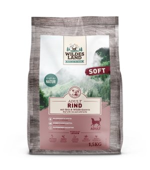 WILDES LAND DOG Soft Rind - półwigotna karma dla psów Wołowina 1,5kg