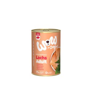 WOW Lachs - karma mokra dla psów dorosłych - Łosoś z Mniszkiem i Pokrzywą 400g