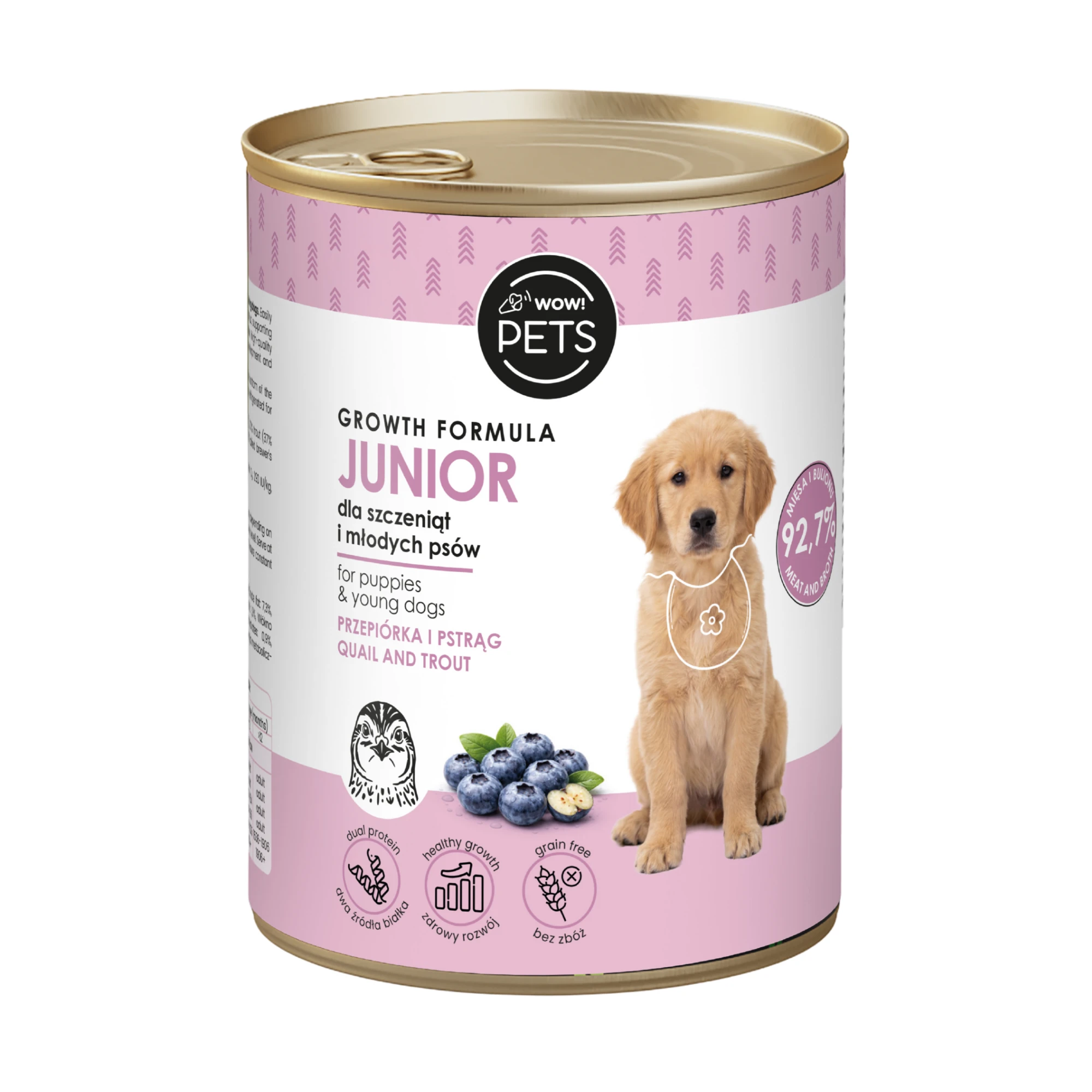 Wow!Pets karma mokra dla szczeniąt Przepiórka z Pstrągiem 400g