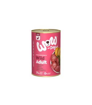 WOW Wild - karma dla psów dorosłych - Dziczyzna z Algami i Batatami 400g