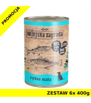 Zestaw Wiejska Zagroda Rybna Uczta dla dorosłego psa ZESTAW 6x 400g 
