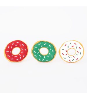 🎄🎁 ZIPPY PAWS 3-pak Świąteczne Mini Donuty pluszowe