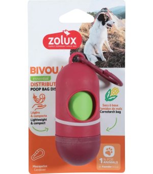 Zolux Dozownik do worków na odchody BIVOUAK czerwony