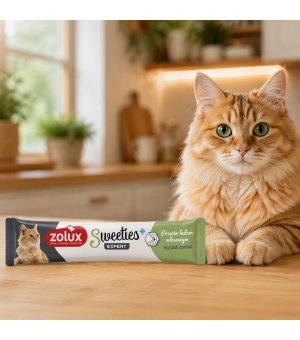 Zolux SWEETIES kremowy przysmak dla kota Hairball Kurczak i Morszczuk 14g