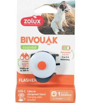 Zolux świecąca zawieszka do obroży BIVOUAK niebieska na USB