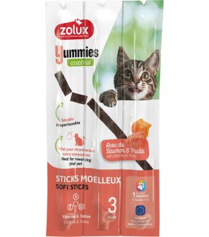 Zolux YUMMIES kabanosy dla kota Łosoś z Pstrągiem 3x5g